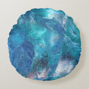 Galaxy 3 Soft Blue Abstrakt Pillow Rundes Kissen