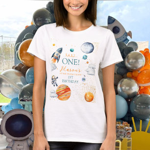 Galaxy-Abenteuer Weltraum-Junge Erster Geburtstag  T-Shirt