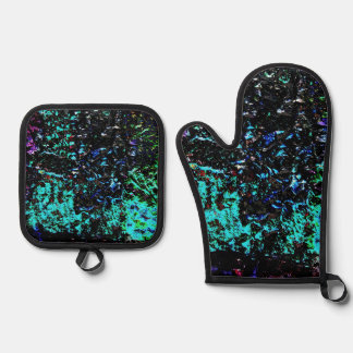 Galaxy abstract pot holder and oven mitt,Bold art  Ofenhandschuh & Topflappen-Set