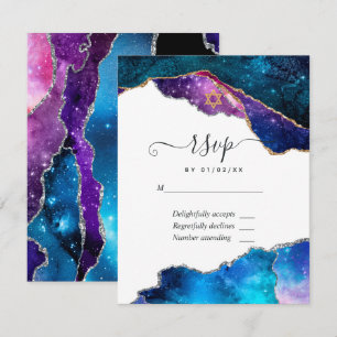 Galaxy Achat Bat Mitzvah RSVP Karte