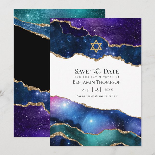 Galaxy Achat Bat Mitzvah Save The Date (Vorne/Hinten)