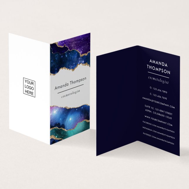 Galaxy-Achatstein Visitenkarten (Innenseite und Außenseite)