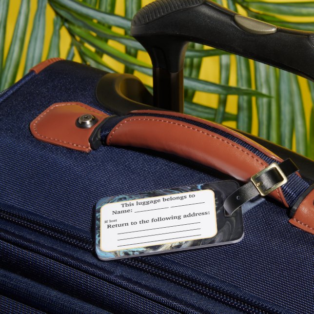 Galaxy Acrylic Pour Inspiriert Gepäckanhänger (Vorderseite Insitu 3)