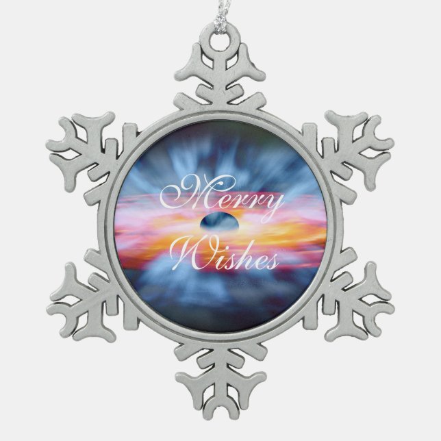 Galaxy Active Nukleus AGN Schneeflocken Zinn-Ornament (Vorderseite)