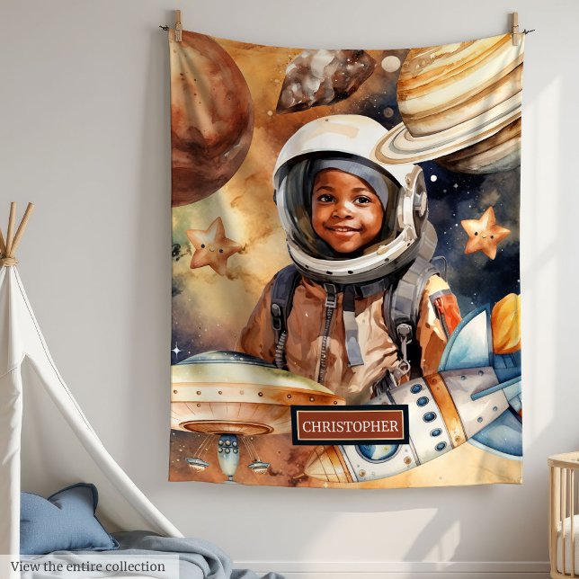 Galaxy Adventure Throw Space Geschenk für Schwarze Fleecedecke (Galaxy Adventure Throw Space Gift for Black Boys)