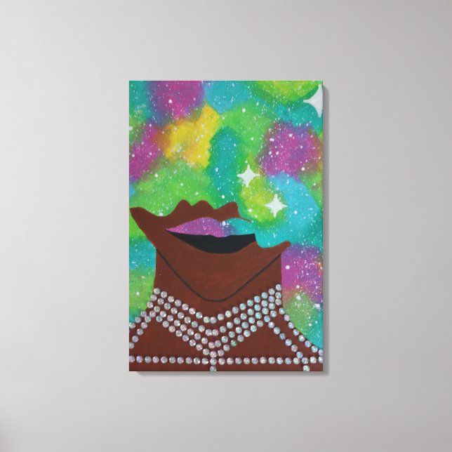 Galaxy Afro Canvas Print Leinwanddruck (Vorderseite)