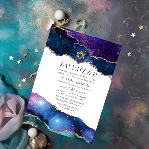 Galaxy Agate Bat Mitzvah Einladung