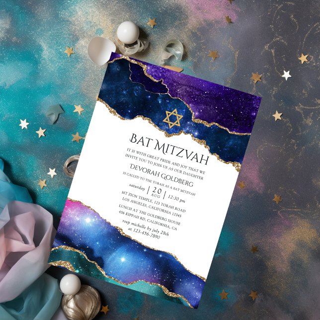 Galaxy Agate Bat Mitzvah Einladung (Von Creator hochgeladen)