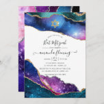 Galaxy Agate Bat Mitzvah Einladung<br><div class="desc">Galaxy Imitate Glitzer agate Stein Fledermaus mitzvah Einladung mit eleganter Handschrift Typografie,  die auf Ihre Event-Besonderheiten angepasst werden kann.</div>