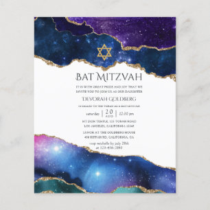 Galaxy Agate Bat Mitzvah Einladung Flyer