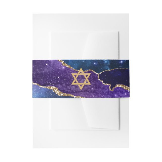 Galaxy Agate Bat Mitzvah Einladungsbanderole (Vorderseite Beispiel)