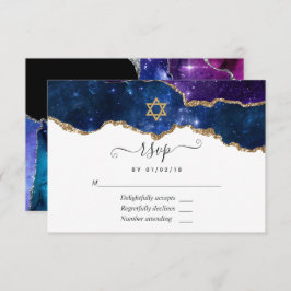 Galaxy Agate Bat Mitzvah RSVP-Karte RSVP Karte