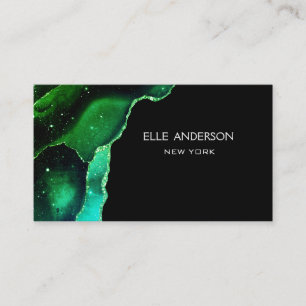 Galaxy Agate Modern Emerald Green Malachite Visitenkarte