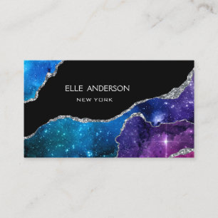 Galaxy Agate Modernes Elegantes Makeup Visitenkarte