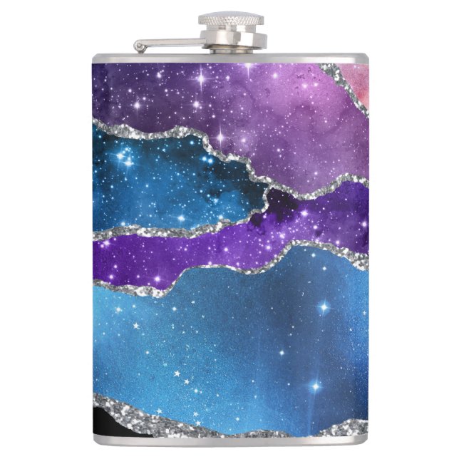 Galaxy Agate Serie Design 7 Flasche Flachmann (Vorderseite)