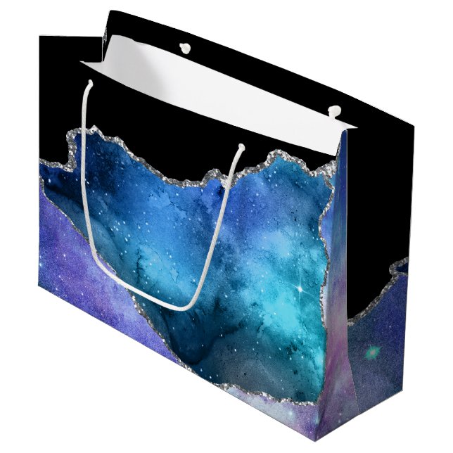 Galaxy Agate Series Design 17 Große Geschenktüte (Vorderseite Schrägansicht)