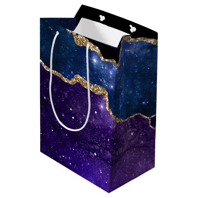 Galaxy Agate Series Design 1 Mittlere Geschenktüte (Rückseite Schrägansicht)