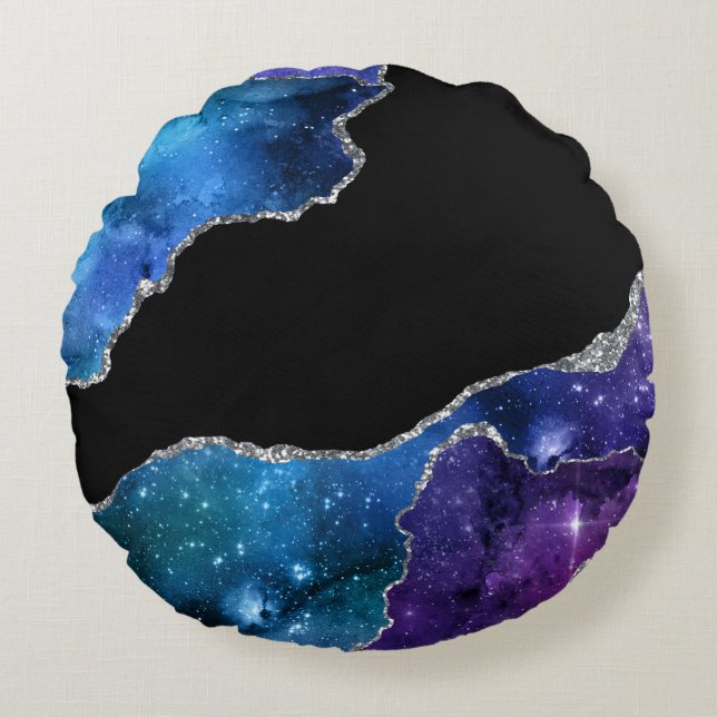 Galaxy Agate Series Design 9 Rundes Kissen (Vorderseite)