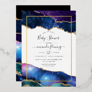 Galaxy Agate Stone Kinderdusche Einladung