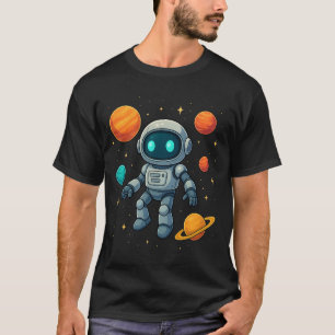 Galaxy AI Robot Explorer! Zukunftsweisende Weltrau T-Shirt