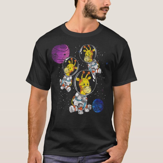 Galaxy Animal Outer Zoo Tierastronaut Gi T-Shirt (Vorderseite)