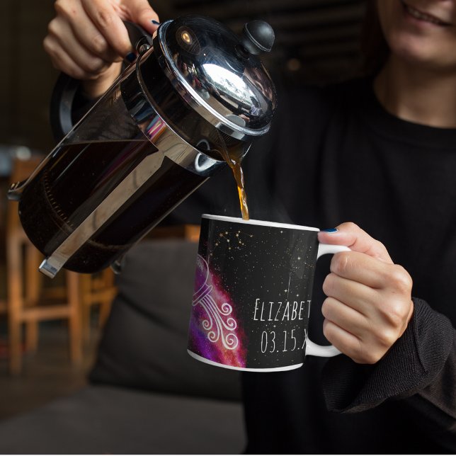 Galaxy Aquarius Personalisiert Zodiac-Zeichen Kaffeetasse (Von Creator hochgeladen)