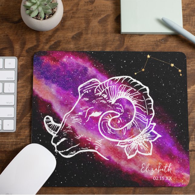 Galaxy Aries Sternbild Zodiac-Zeichen Mousepad (Von Creator hochgeladen)