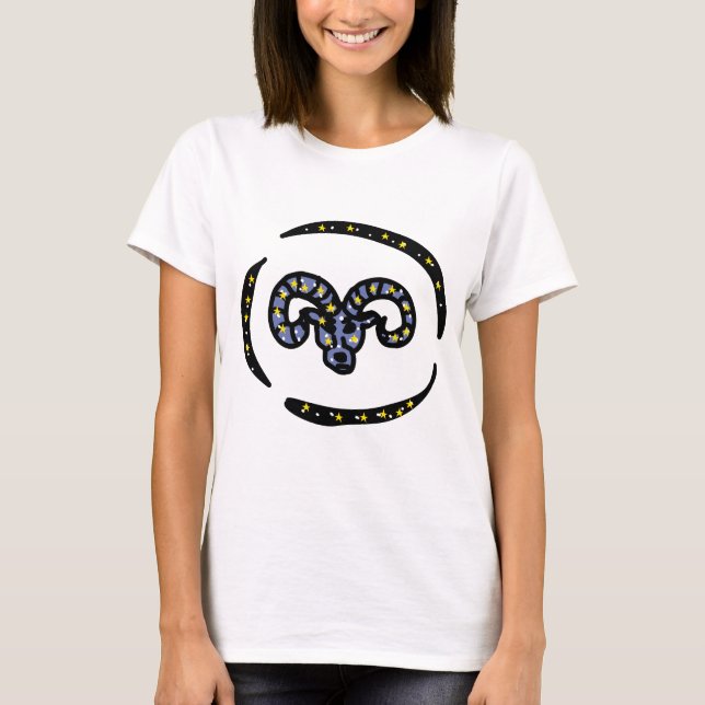Galaxy Aries Widder T-Shirt – Mutiges Sternzeichen (Vorderseite)