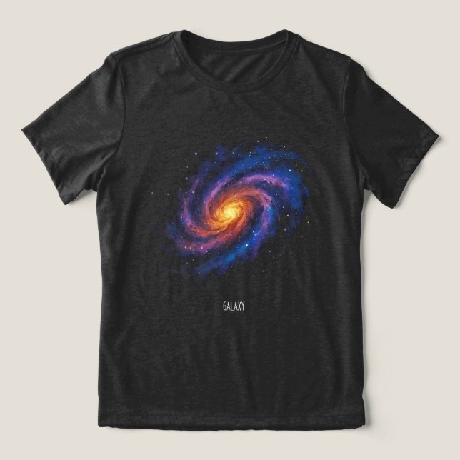 Galaxy Artwork - Cosmic Spiral Space Illustration Tri-Blend Shirt (Design Vorderseite)