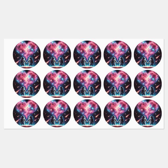 Galaxy Astronaut Labels Etiketten (Blatt)