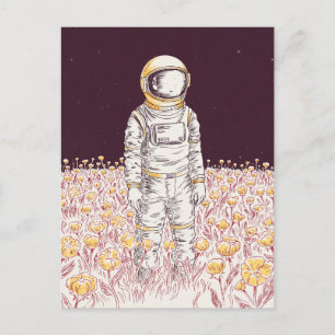 Galaxy Astronaut Space Explorer-Bereich für Blume Postkarte