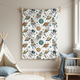 Galaxy Baby Blanket Astronaut Thema für Jungen Fleecedecke