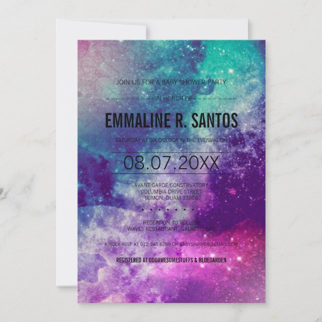 Galaxy Babydusche Invite Einladung (Vorderseite)