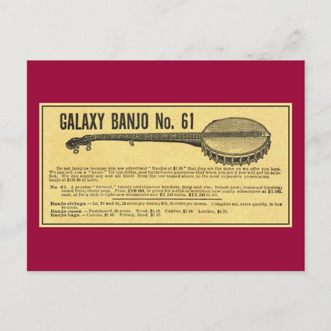 Galaxy Banjo Postcard Postkarte (Vorderseite)