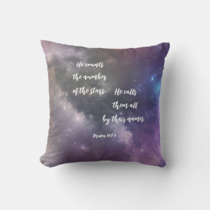 Galaxy Bible Verse Stars Kissen