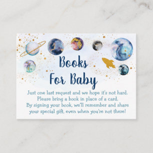Galaxy Blue Gold Space Baby Showbuchung Begleitkarte