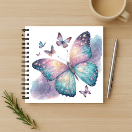 Galaxy Butterfly with Pastel Celestial Wings  Notizbuch