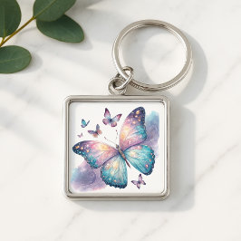 Galaxy Butterfly with Pastel Celestial Wings  Schlüsselanhänger