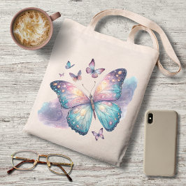 Galaxy Butterfly with Pastel Celestial Wings  Tragetasche