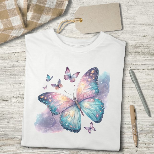 Galaxy Butterfly with Pastel Celestial Wings  Tri-Blend Shirt (Von Creator hochgeladen)