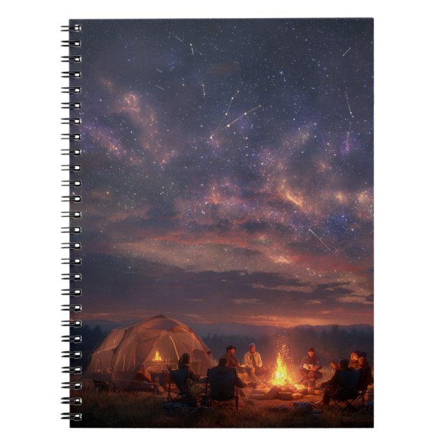 Galaxy Campfire Starry Night Notebook Notizblock (Vorderseite)