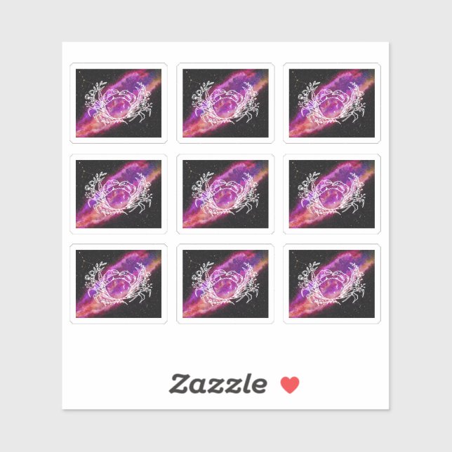 Galaxy Cancer Constellation Zodiac Sign Aufkleber (Blatt)