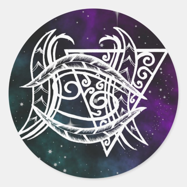 Galaxy Cancer Zodiac-Symbol Runder Aufkleber (Vorderseite)
