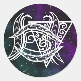 Galaxy Cancer Zodiac-Symbol Runder Aufkleber