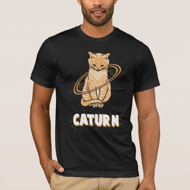 Galaxy Cat Astronaut Saturn Planet Kitten T-Shirt (Vorderseite)