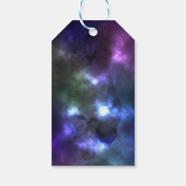 Galaxy Cat Gift Tags Geschenkanhänger (Vorderseite)