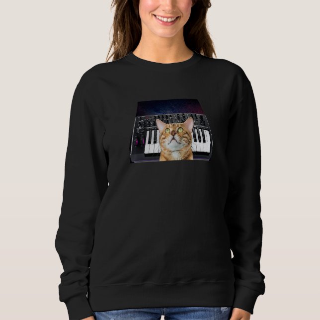 Galaxy Cat Musikinstrument Modularer Synthesizer  Sweatshirt (Vorderseite)