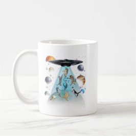 Galaxy Cat Schwimm T-Shirt | Süße Astronautenkatze Kaffeetasse
