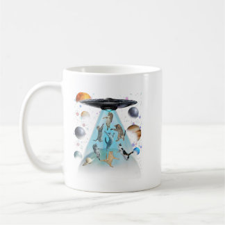 Galaxy Cat Schwimm T-Shirt | Süße Astronautenkatze Kaffeetasse