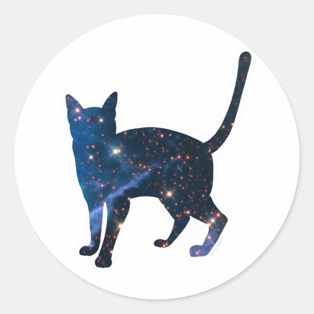 Galaxy Cat Sticker (Vorderseite)